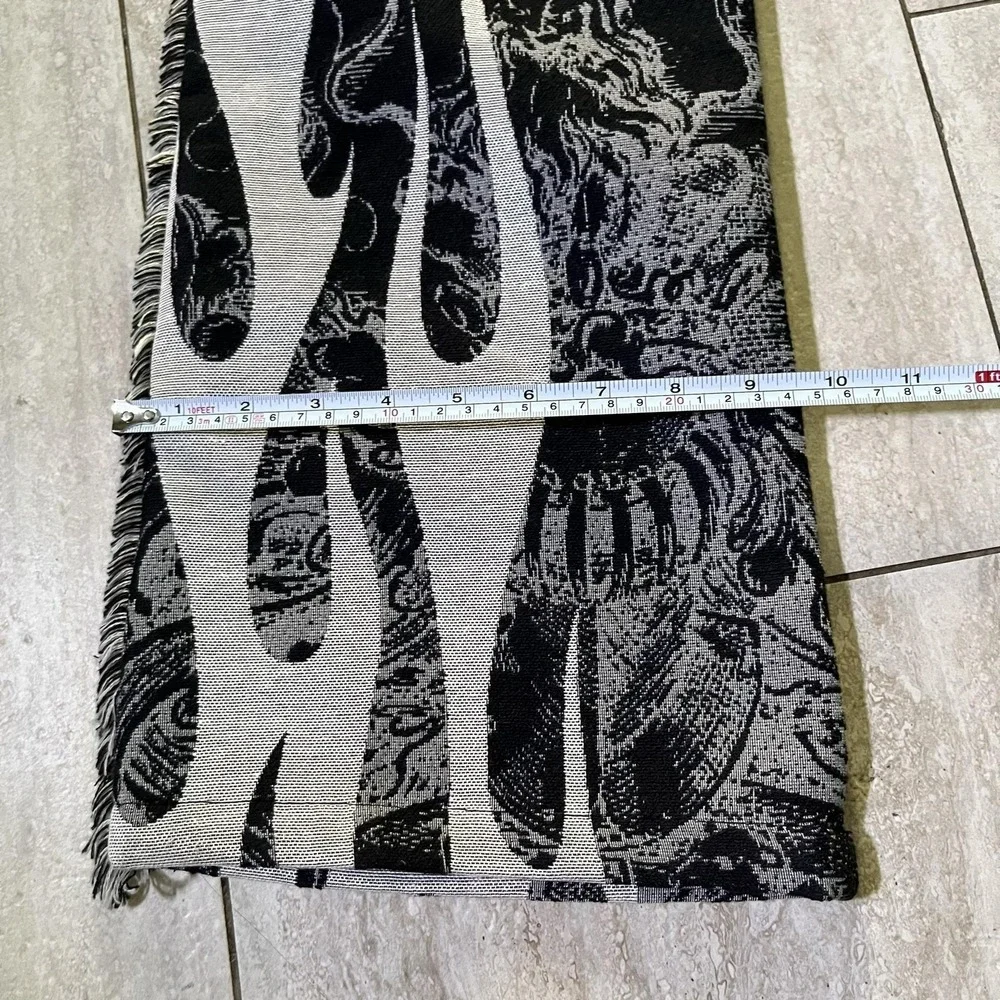 Rebel Vengeance Pants Mens 34x34 Black Flame Tapestry Cargo Gothic Stacked Fit